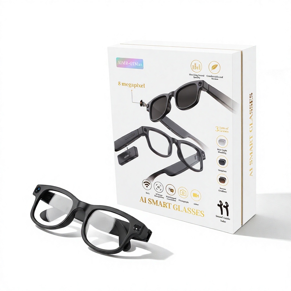 Smart Glasses Lens - 2026 Smarte KI-Brille mit Kamera, Bluetooth-Brille,